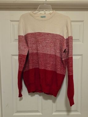 Ninovino Red and Cream Striped Crewneck Sweater